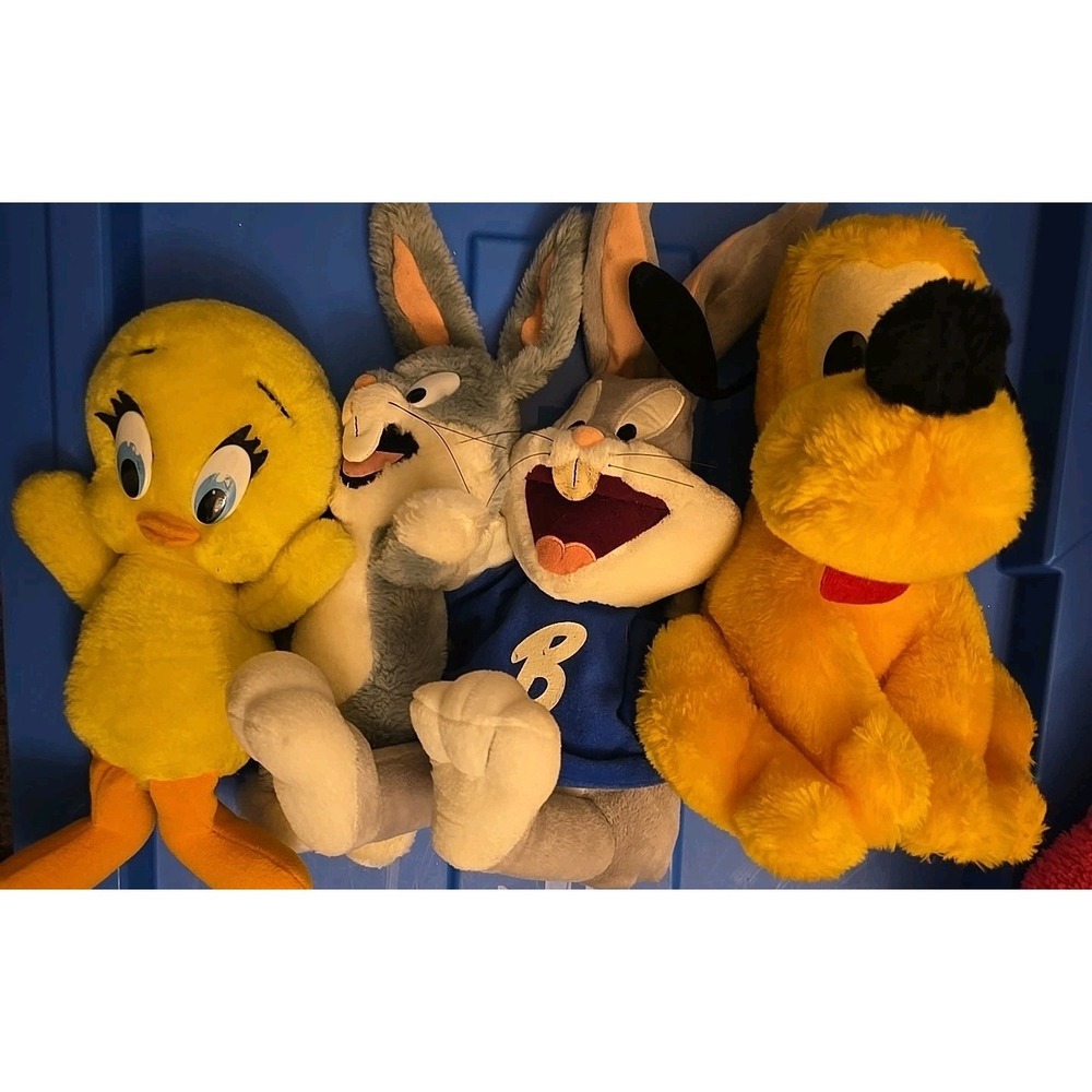 Vtg Looney Tunes Bugs, Tweety Plush, Hand Puppet Bugs And Odie